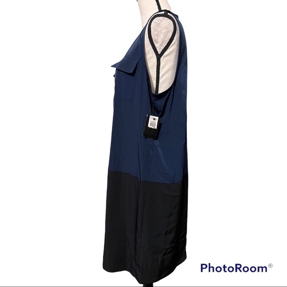 ALFANI size 16 womens plus Moroccan sleeveless color block dress two pockets nwt - Picture 10 of 12